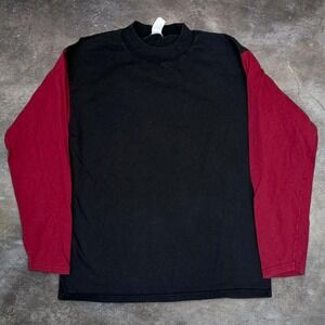 Vintage Long Sleeve Two Tone Shirt Men's Size Large Made In USA Skater 90s Y2K